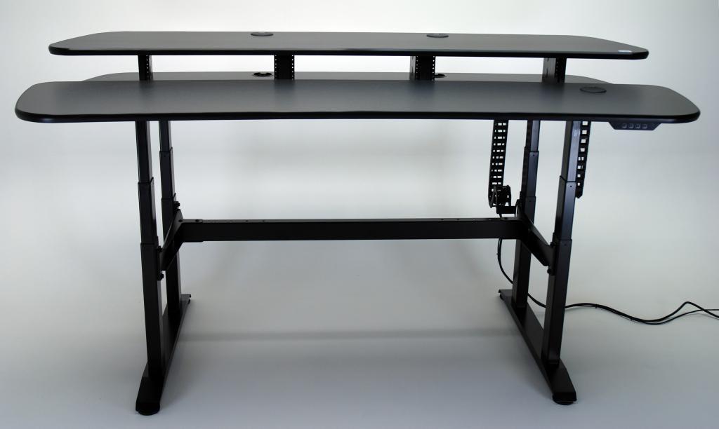 Ergo Duet Dual Surface Height Adjustable Desk with Rackmount